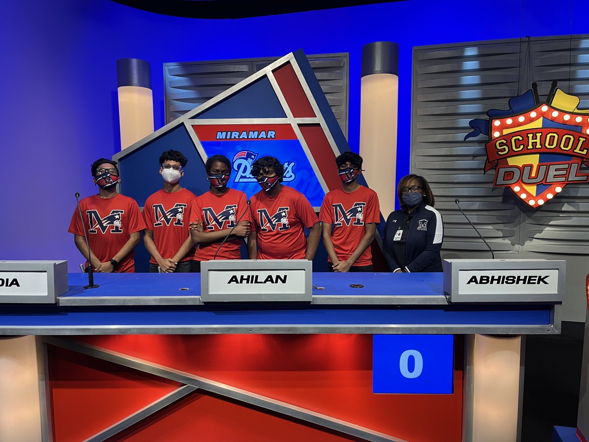 Miramar High NHS School Duel Team competed yesterday! So proud of Ahilan, India, and Abhishek for their great effort during the game! <a href="/msformoso/">Director Formoso</a>