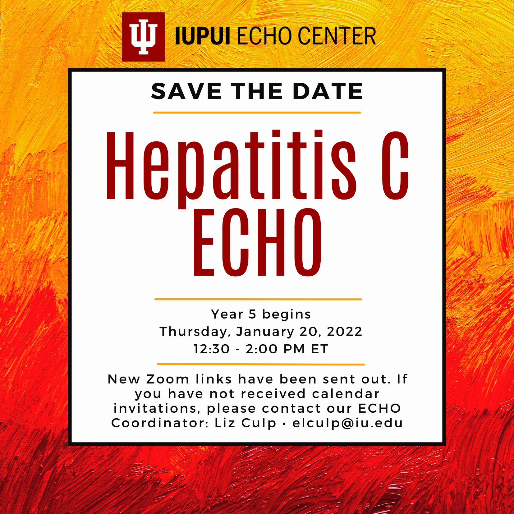 Iupui Calendar 2022 Iupui Echo Center On Twitter: "Next Week Year 5 Of Our Hepatitis C Echo  Begins. If You Are New To The Program, You Can Register At:  Https://T.co/2Hx5Vwrgs7 Https://T.co/Adk10Vviau" / Twitter