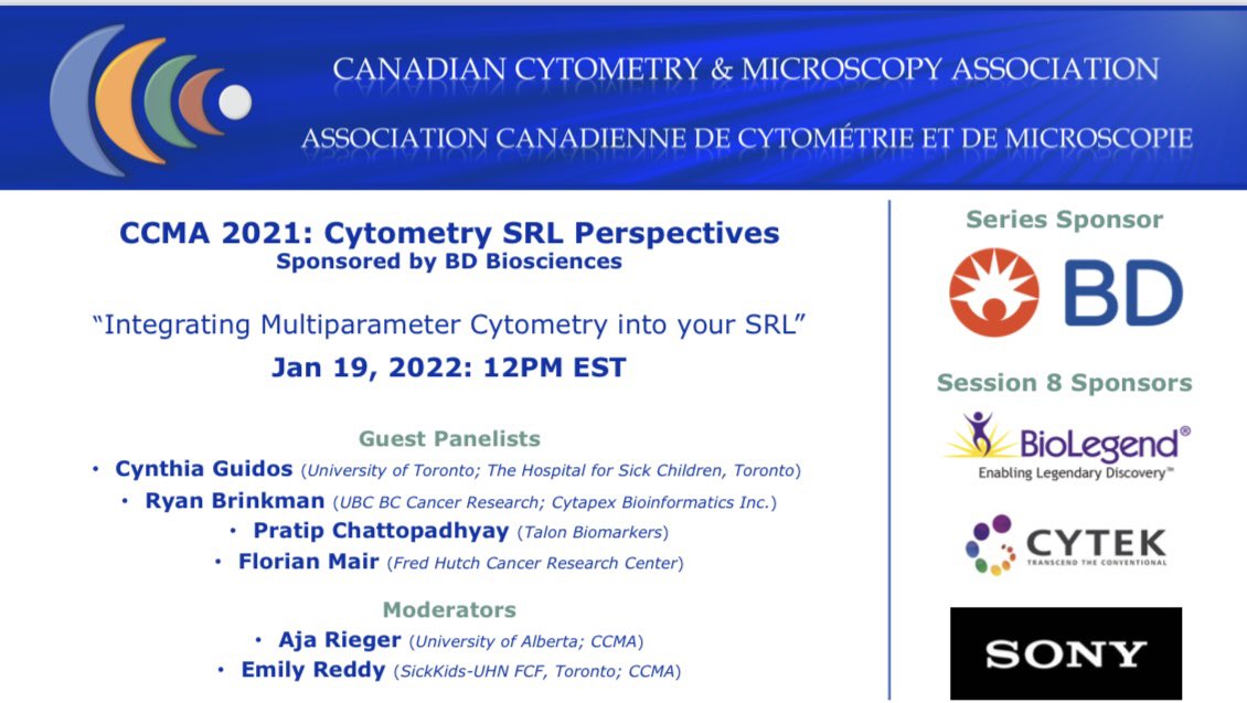 Join us for the penultimate session of our Cytometry SRL Perspectives series!! 🥲 We have an awesome lineup to discuss “Integrating Multiparameter Cytometry into your SRL”- from instrumentation to data analysis. Registration link below #Cytometry #FlowCytometry #FlowCyto #FlowEdu