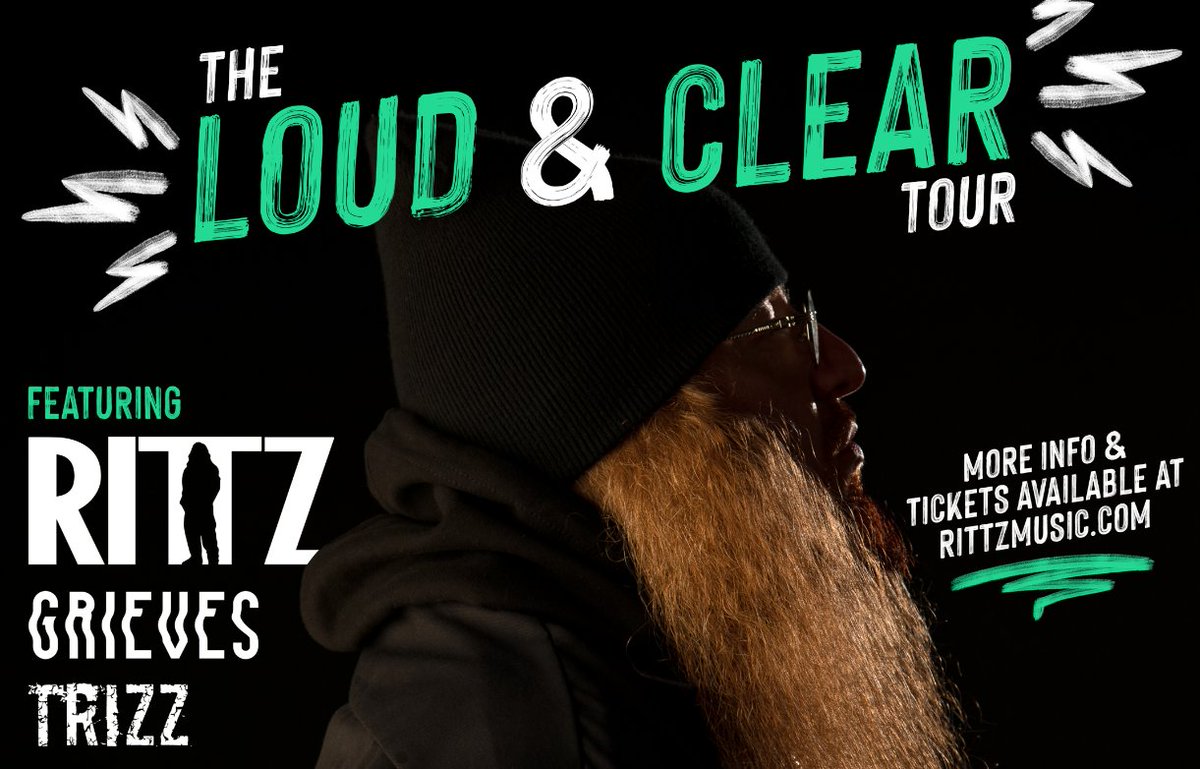 JUST ANNOUNCED!

The Loud &amp; Clear Tour w/ <a href="/therealRITTZ/">Rittz</a>  <a href="/Grievesmusic/">GRIEVES</a>  &amp; <a href="/Tr1zz/">Trizz</a> at @SkullysColumbus on 3/16

Tickets on sale Friday: bit.ly/3tq1cCb