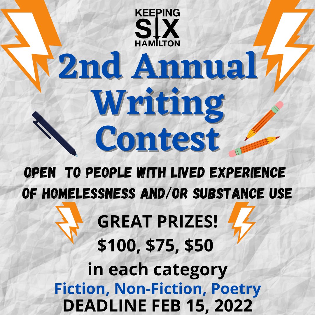 It's time for our 2nd Annual Writing Contest!
Deadline is February 15th, 2022.
Contact arts@keepingsix.org for more information.