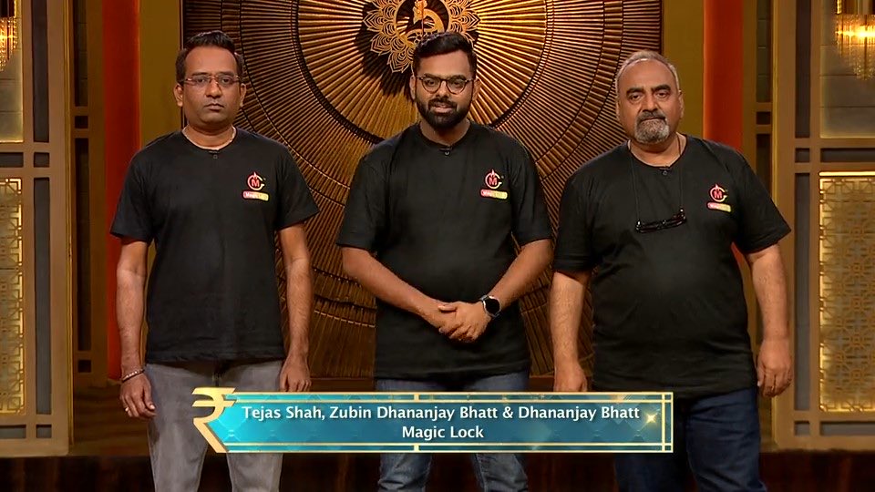 SonyTV's tweet photo. Tejas Shah, Zubin Dhananjay Bhatt & Dhananjay Bhatt's #MagicLock is a LPG gas safety valve of commercial grade which can avoid cylinder mishaps. Will the Sharks invest in this life-saving business idea? Keep watching #SharkTankIndia! https://t.co/niI0tSmY9v