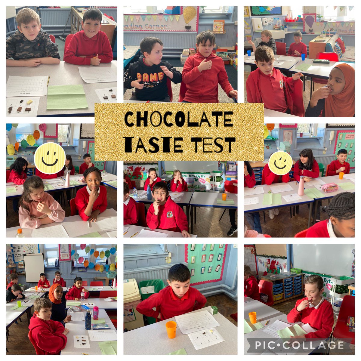 TerraceRoad's tweet photo. For our launch day for our new topic ‘Scrumdidliumptious’ we did a chocolate taste test. We described the textures, flavours and appearance of the chocolate and ranked them in order of preference. It was a lot fun! #TRPwrens #TRPhwb #TRPlit #TRPscitech https://t.co/dNjmiJQr4f