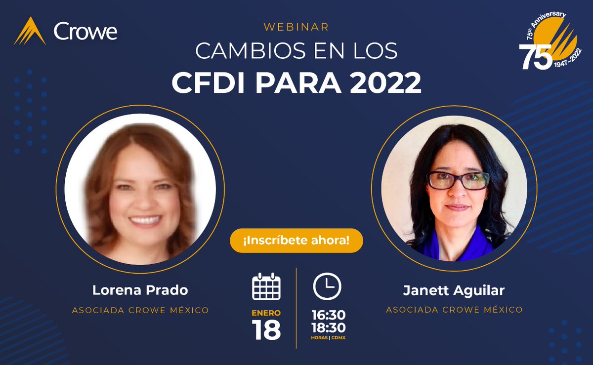 CroweMexico's tweet image. ◾Regístrate gratis I Cambios en los CFDI para 2022

👉 us06web.zoom.us/webinar/regist…