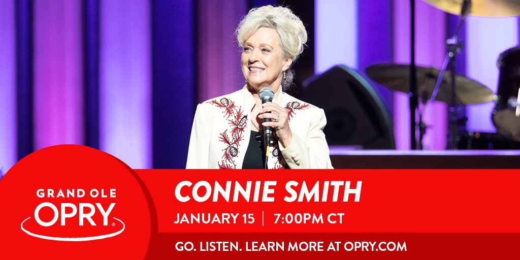 Connie will be performing at the <a href="/opry/">Grand Ole Opry</a> this Saturday night! Go to opry.com for ticket details or listen anywhere worldwide on <a href="/WSMradio/">WSM Radio - The Home of the Opry!</a>.