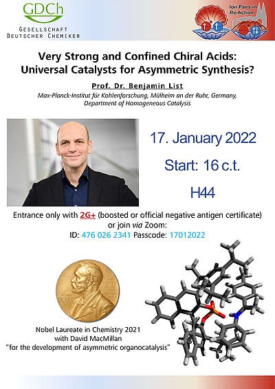 JCFRegensburg's tweet photo. Nobelpreisträger @ben_list ist am 17. Januar in Regensburg zu Gast. Es gilt die 2G+ Regel, ihr könnt auch über Zoom teilnehmen. https://t.co/mQBTF91RN8