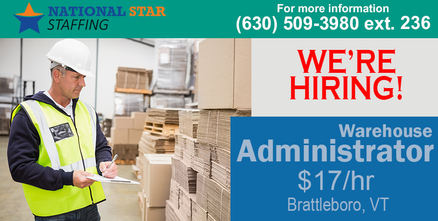 NOW HIRING a Warehouse Administrator in Brattleboro, VT!  
facebook.com/job_opening/35…