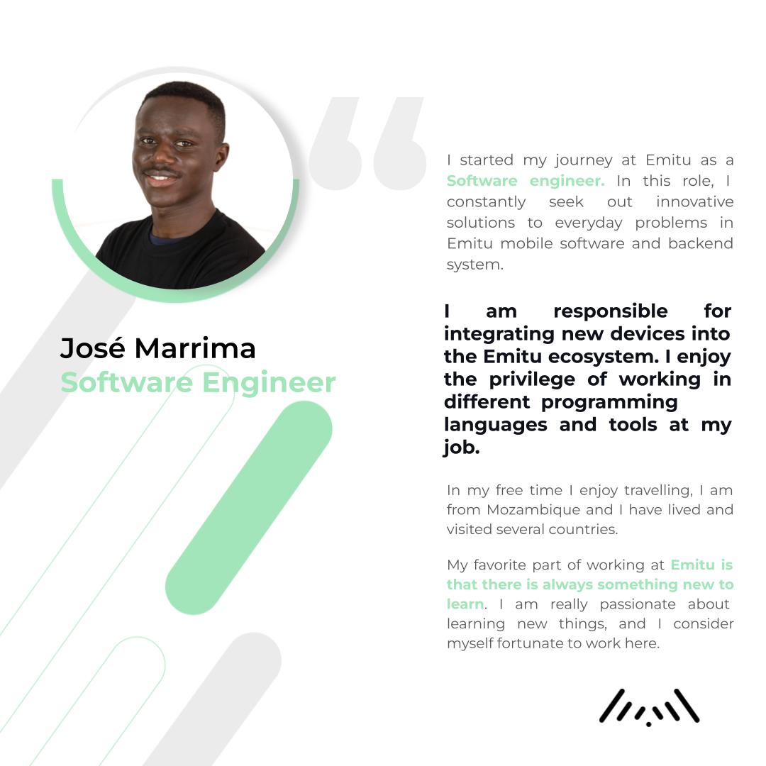 emitucom's tweet image. Get to know more about our Software Engineer José Marrima 💪

#IoT #emitu #emituteam #iotsolutions #technology #tech #innovation #iotplatform #internetofthings #digitaltransformation #iiot