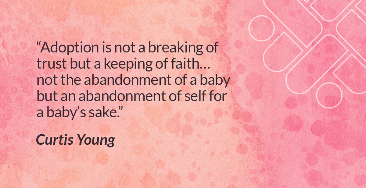 MyPregnancyPTBO's tweet photo. “Adoption is not a breaking of trust but a keeping of faith… not the abandonment of a baby but an abandonment of self for a baby’s sake.” – Curtis Young 
#PPSS #pregnancycentre #pregnancysupport #quote #adoptioninformation #adoption #unintendedpregnancy https://t.co/pyQwws1APW