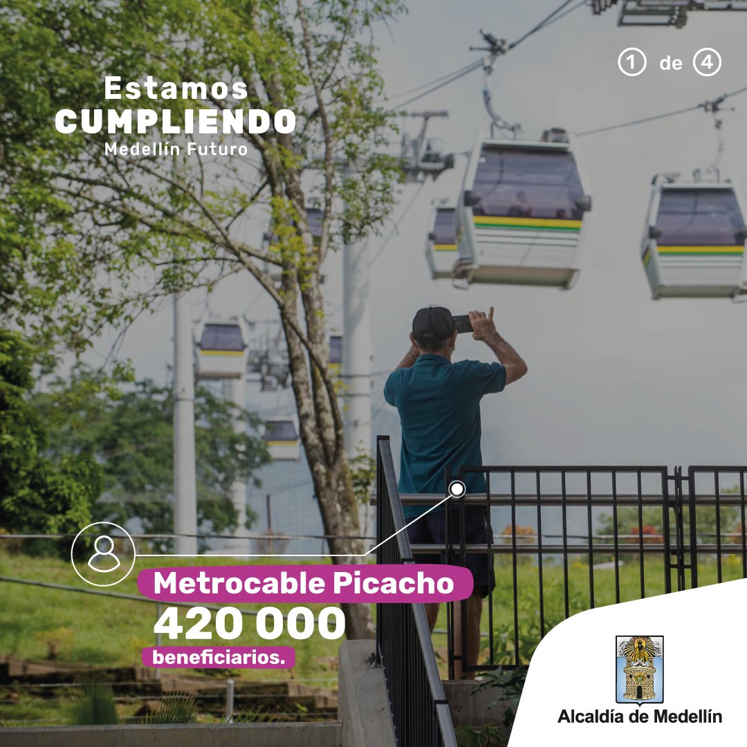 AlcaldiadeMed's tweet photo. Hoy es jueves de #TBT pero cualquier día es bueno para recordar las grandes obras que estrenamos en 2021. El #MetrocablePicacho 🚡, el Parque de Prado ♥️, el Cerro Nutibara…
Este año vamos por más. #EstamosCumpliendo 🚀 https://t.co/IwYsBasD40
