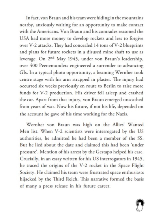It was #OnThisDay in 1945 that Von Braun and his Peenemunders surrendered to American forces. In this #DesertMoonfire extract, @siobsi discusses how Von Braun managed to reinvent himself by framing his team as a group of 'frustrated space enthusiasts hijacked by the Third Reich'.