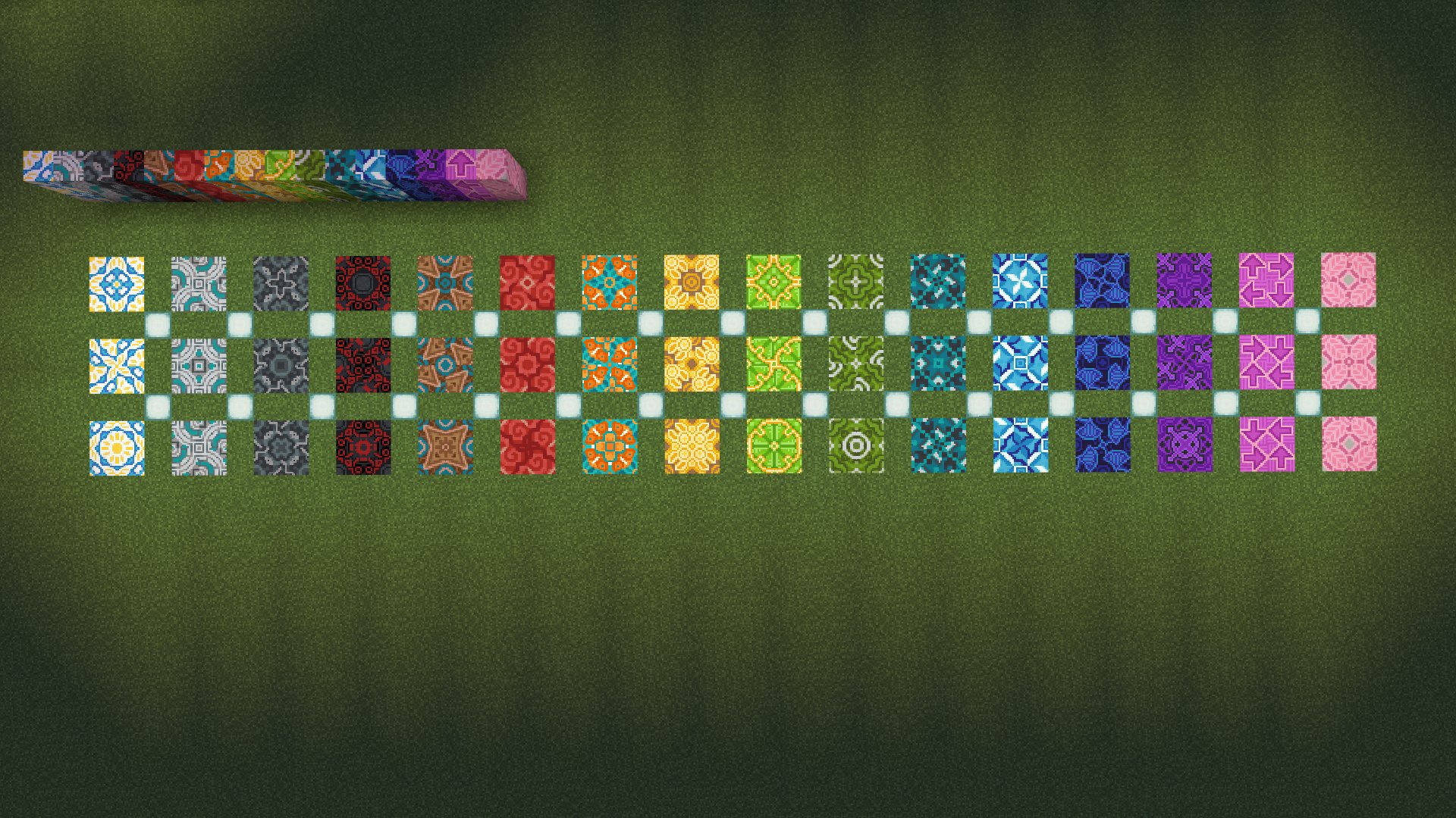 ムー 置き方で色んな柄出来て楽しいよねー 綺麗ー Minecraft 彩釉テラコッタ Twitter