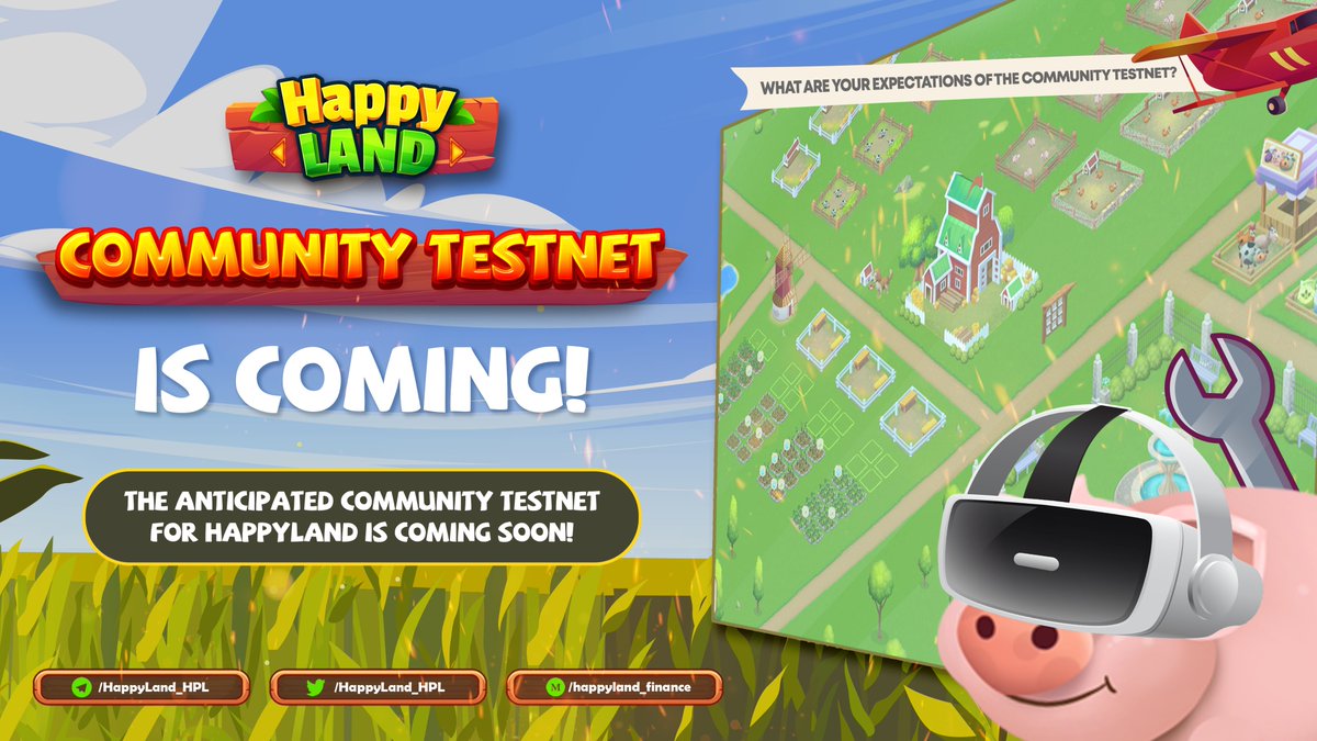 The anticipated community testnet for HappyLand is coming soon! 

We already have more than  100 people playing day and night to give us valuable feedback for HappyLand. 

What are your expectations of the community Testnet?
Comment below

#NFT #P2E #Testnet #Metaverse #BSC