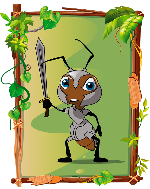 🛡Ant Defender🛡 
One of the most important ants in the anthill. 
One defender ant is responsible for protecting several worker ants.
Protects a colony of worker ants (who have gone to get resources) from other insects.
