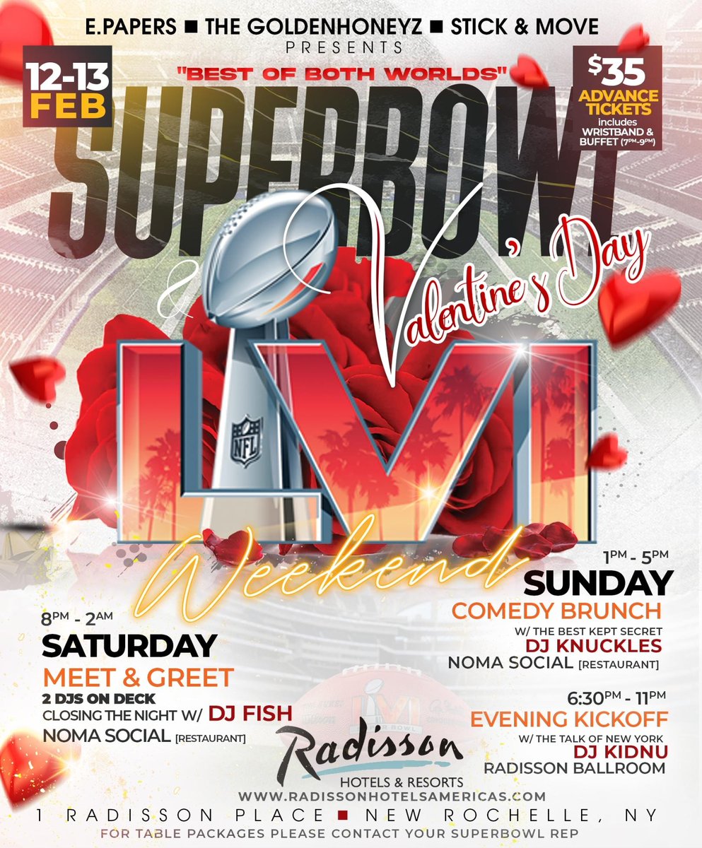 epapers63's tweet photo. COME JOIN US THE ULTIMATE SUPERBOWL/ VALENTINES DAY WEEKEND EVENT  !!! https://t.co/auztPBpSww