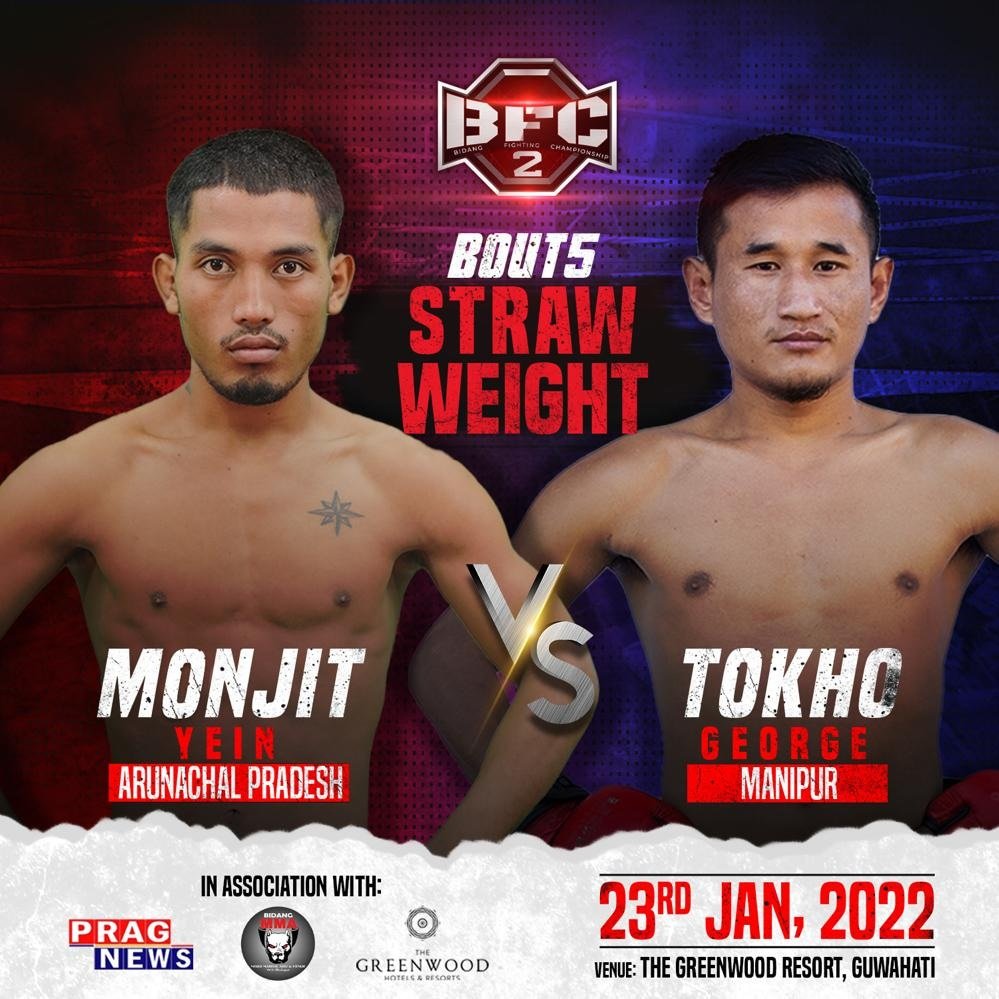 PragNews's tweet photo. Bringing you the all time favourite Striker vs Grappler match in bout 5th of BFC 2, where Monjit Yein from Bidang MMA & Fitness,Assam will be facing his rival Tokho George from CATA, Manipur.
#BFC2 #bfcseason2 #mmaindia #mmafight #mmaguwahati #northeastindia https://t.co/aQGAFZkBao