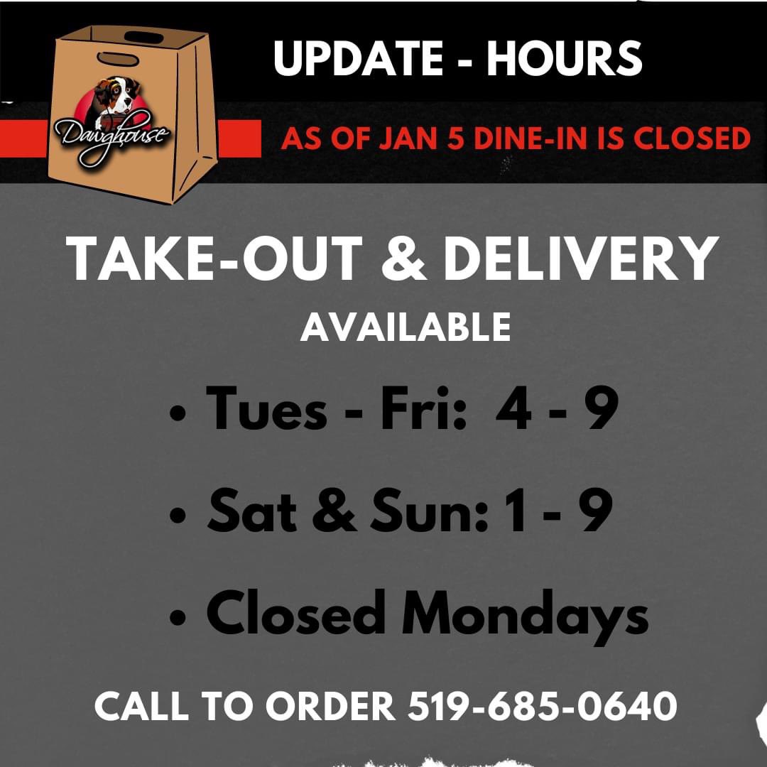 Call us to order takeout and delivery!!