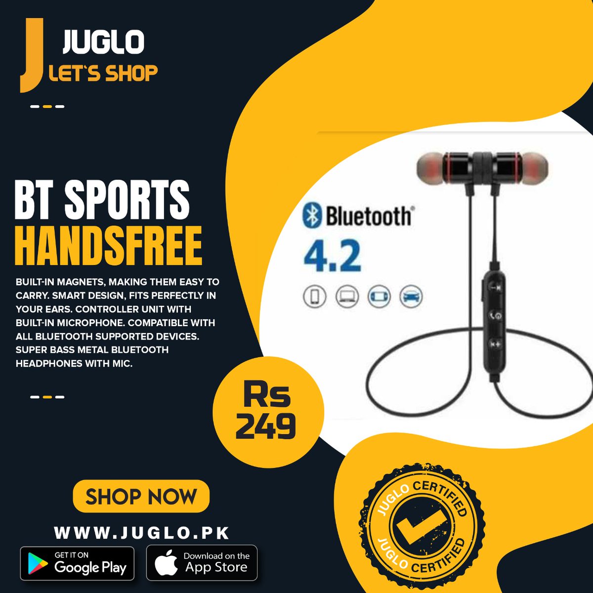 Get The Right Gadget For Your Music And Keep Your Ears Safe But Music Loud...
juglo.pk/sports-bluetoo…
#juglopk #shopping #onlineshopping #handsfree #Bluetooth #sports #music #musicaccessories #headphones