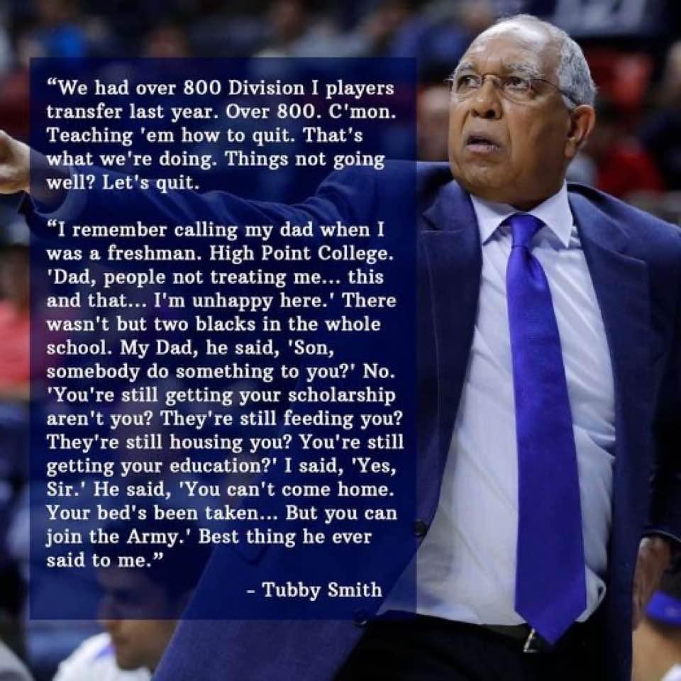 wildcatnews's tweet photo. Your thoughts on The Transfer Portal in college sports today? Here’s @CoachTubbySmith recalling the time he had a conversation with his dad when Tubby was a young student, playing @HPUMBB. @KentuckyMBB https://t.co/zgBuVIDii7