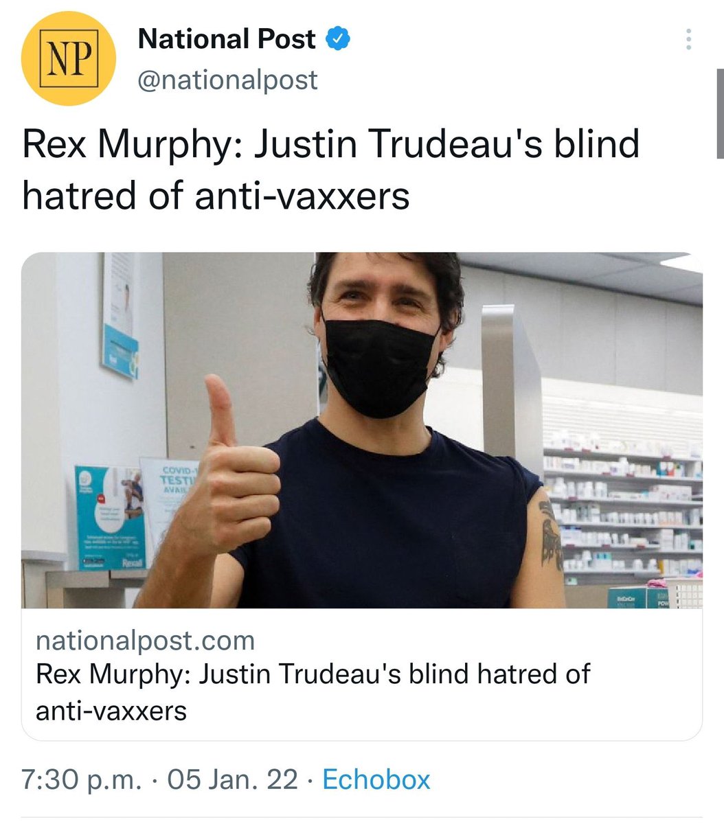 merry123459's tweet photo. Hey @nationalpost 

Tell Rex Murphy that Trudeau’s not blind at all. His eyes are wide open to who they are. And he couldn’t have spoken more clearly for the majority of Canadians if wanted too. Glad he’s on my side and not yours. Sucks to be you guys. https://t.co/L5vxAIm4F6