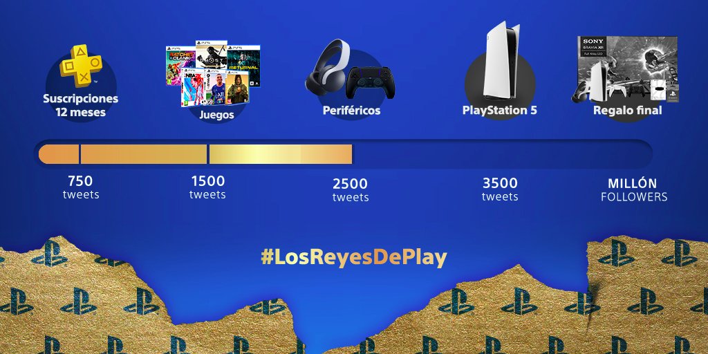 PlayStationES's tweet image. Tras llegar a los 2500 comentarios nada es imposible😳Toca desbloquear la ansiada PS5😍 Define con un GIF y el hashtag #LosReyesDePlay la cara que se te quedaría ganas😵¡Llegar a 3500 tweets es el objetivo, GO!✊ Twittea o participa a través del enlace👉gleam.io/lRfU6/losreyes…