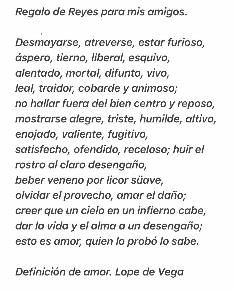 Deseo de Reyes para mis amigos. Lope de Vega
