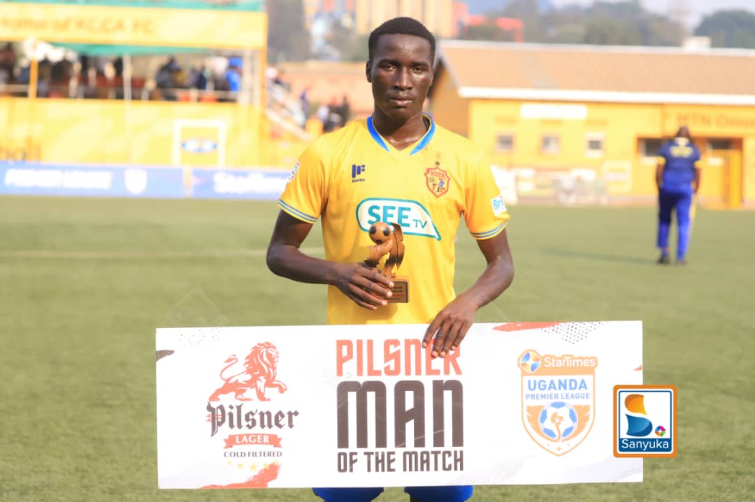 💫 @KCCAFC's Herbert Achai bagged the @PilsnerLagerUg Man of the Match award for #KCCAMBRA.

He scored the only goal of the game.

#StarTimesUPL | #PilsnerFootball | #HomeOfSports