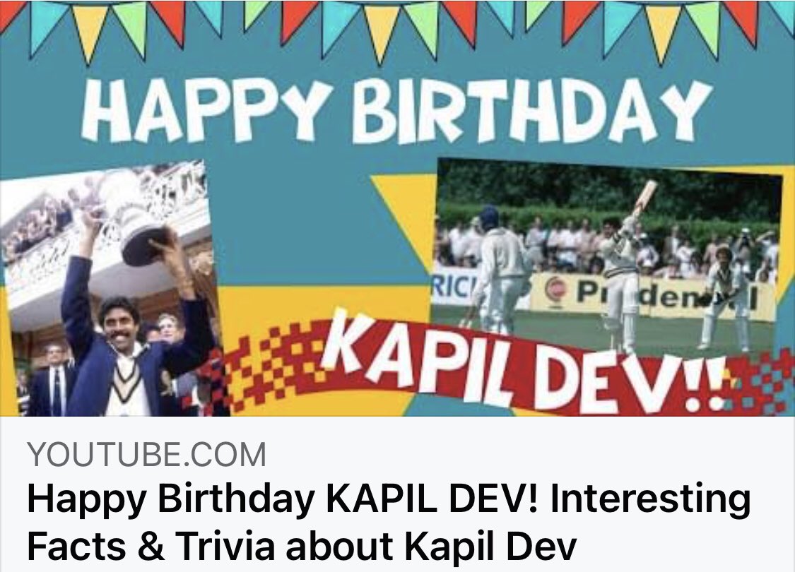 Happy Birthday Kapil Dev -Fun Facts & Trivia  