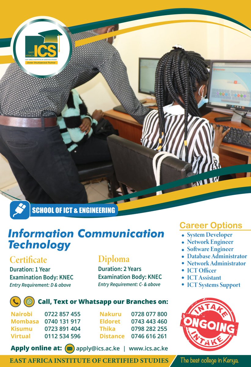ICSCollege's tweet photo. INFORMATION COMMUNICATION TECHNOLOGY
Stay On Top Of The Developing World Of Technology.
ICT knowledge is an essential requirement in all businesses in todayโs world which provides millions of job opportunities.
Deepen your knowledge of technology by joining us today.
#icscollege https://t.co/GypO9qJhod