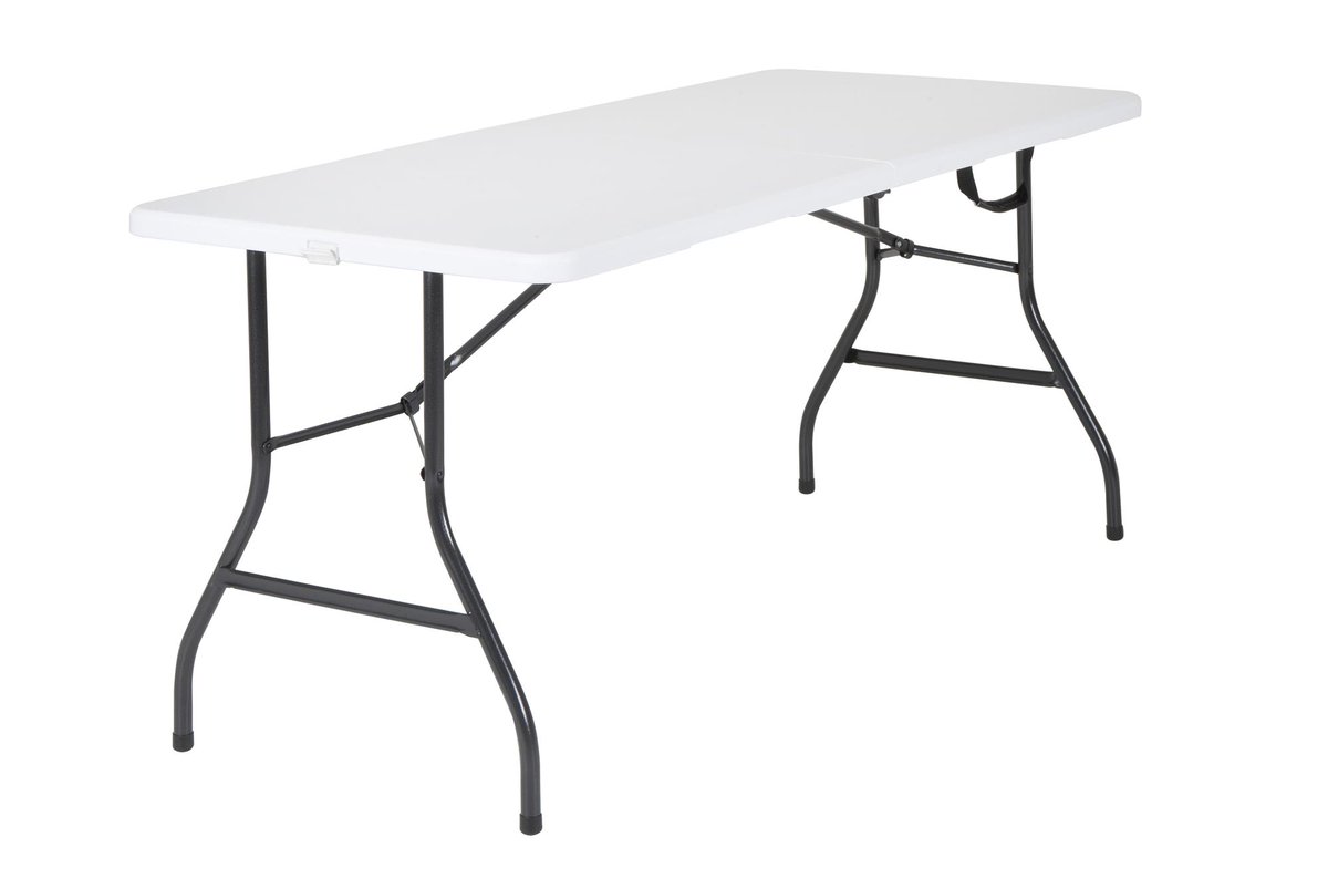 MarkhoMart's tweet photo. Product details
Create additional seating or a large serving station with this Mainstays 5' Centerfold Table. It has a heavy-duty, non-corrosive metal frame and a sturdy plastic top that's easy to maintain.

https://t.co/O567sixCoh https://t.co/Cy8gNGRYpL