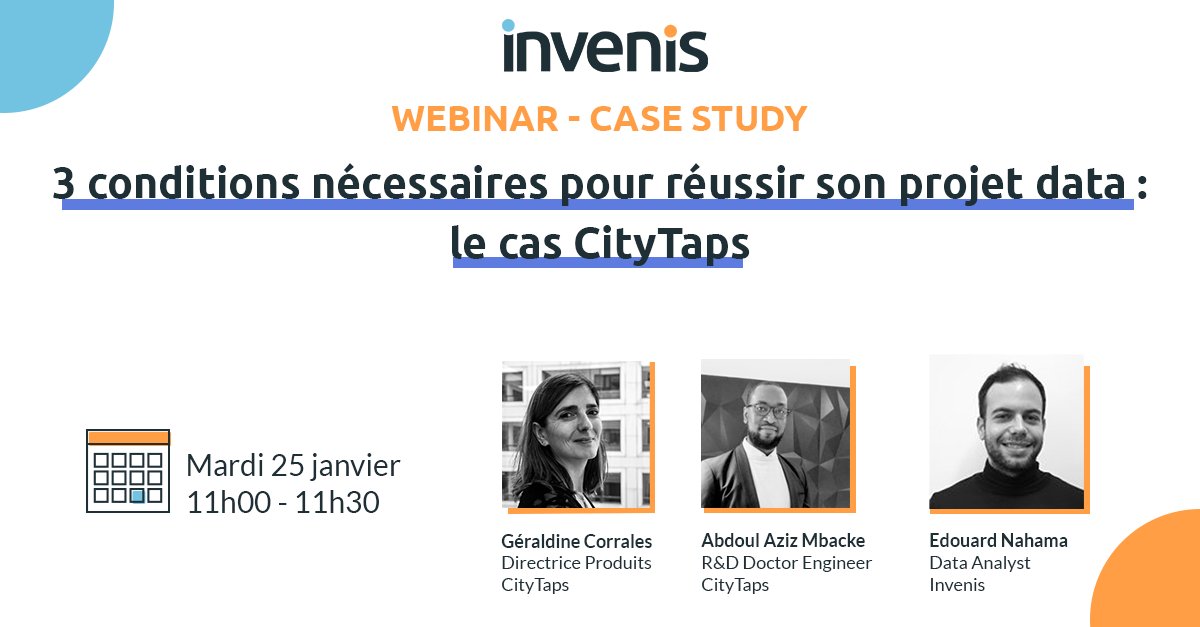 🎉 2022 démarre fort avec comme premier webinar, le témoignage de <a href="/CityTaps/">CityTaps</a>, startup innovante permettant l'accès à l'eau courante pour tous.

🗓Rendez-vous mardi 25 janvier à 11h 

Pour vous inscrire 👉 app.livestorm.co/invenis-2/3-co…

#webinar #data #iot #startup