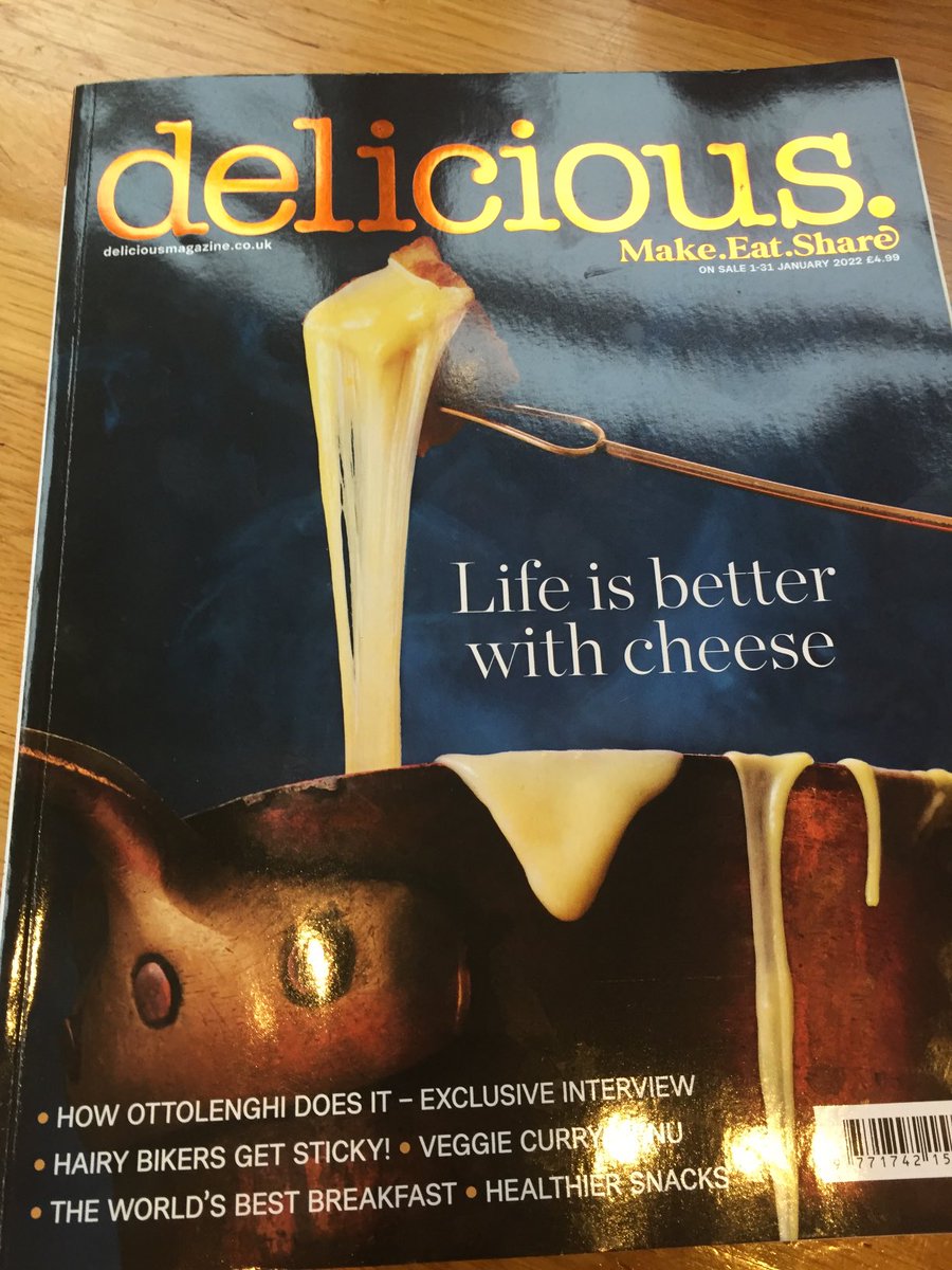The shiny, squidgy-cheese- covered January issue of ⁦<a href="/deliciousmag/">delicious. magazine</a>⁩ ta-dah! I’ve got the pick of no/low alcohol wine/drinks (quality varies widely so it’s really worth taking note), and there’s a new beer column in the drinks section from ⁦<a href="/markdredge/">Mark Dredge</a>⁩ hurrahhurrah