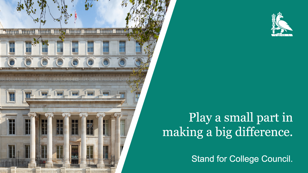 Nominations are now open to stand for College Council. You could be part of a team that is actively making changes to improve diversity, sustainability and wellbeing across #CareersInSurgery. Find out more and apply before Tuesday 1 February: ow.ly/5bFh50HohLn