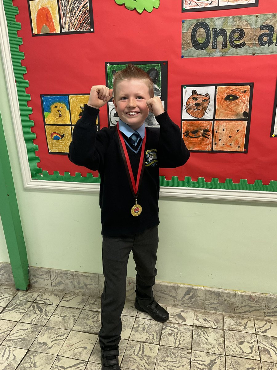 We are so proud of Killian in Primary Five for winning gold for his boxing club!
