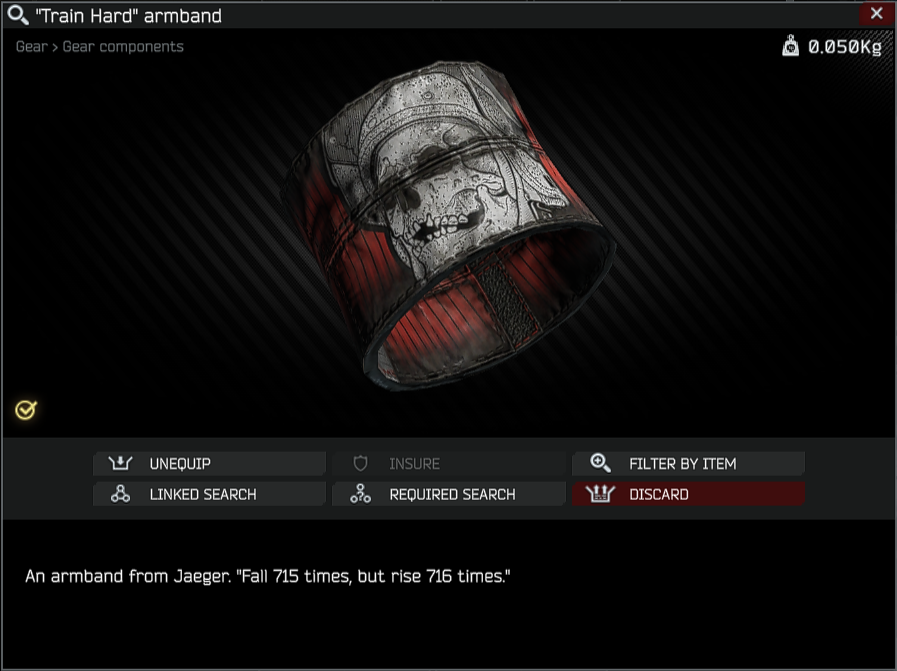 Dekorativ Menschlich Schleier train hard armband tarkov Gutartig Resort