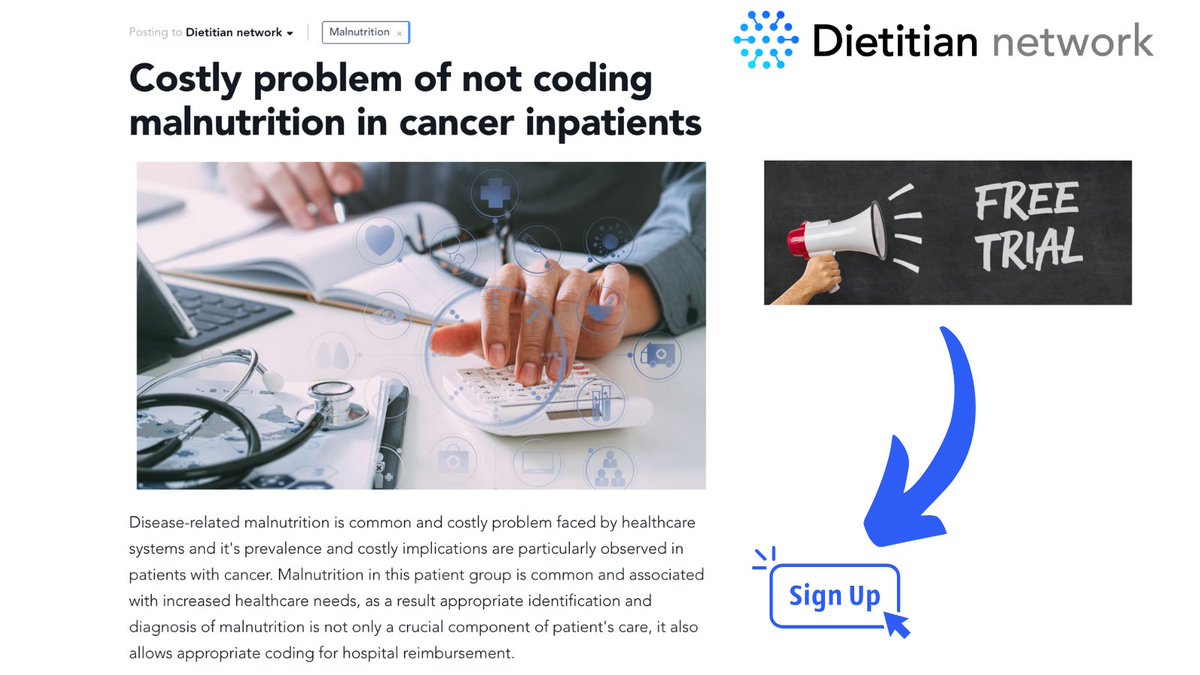 📬 New post on Dietitian network: Costly problem of not coding malnutrition in cancer patients.
🚀 Explore today with a free 7-day trial. 📍dietitian.network
<a href="/DrPFCollins/">Peter Collins</a> <a href="/DietitianNwork/">Dietitian Network</a> #Dietetics #Dietitian #WhatRDsDo