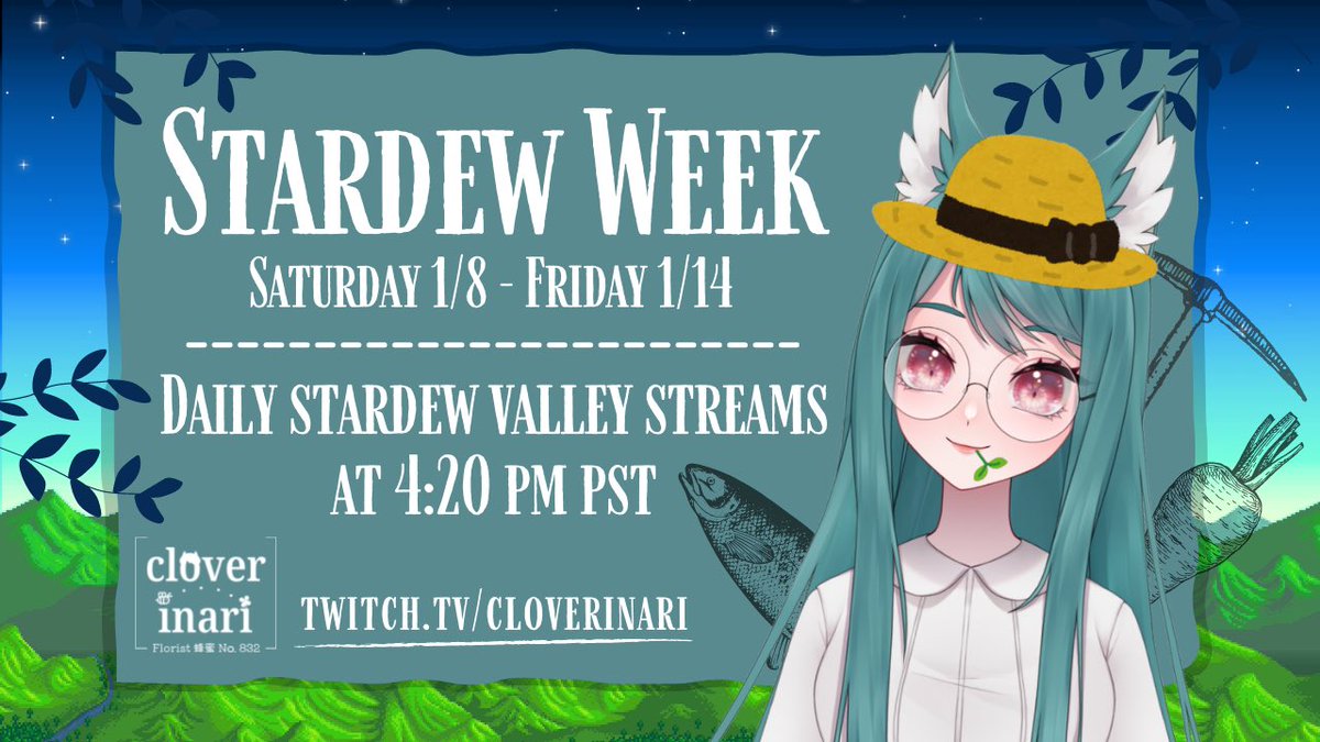 cloverinari's tweet photo. flower shop event π
π 1.08-1.14 @ 4:20 PM PST
A WHOLE WEEK OF STARDEW π§βπΎ
this was unlocked during our uncapped marathon!
excited to see how much we get done πͺπ
#clovermail https://t.co/qMjg9YaLoG