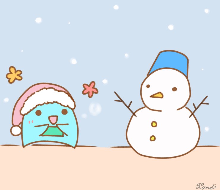 Ryne 雪の日に出会った お友達 オリジナルキャラクター ゆるいイラスト イラスト お絵描き イラスト好きと繋がりたい イラスト好きな人と繋がりたい 絵描きさんと繋がりたい うーちゃん 雪 雪だるま 冬 雪の日 T Co 6vlqm5y1kr