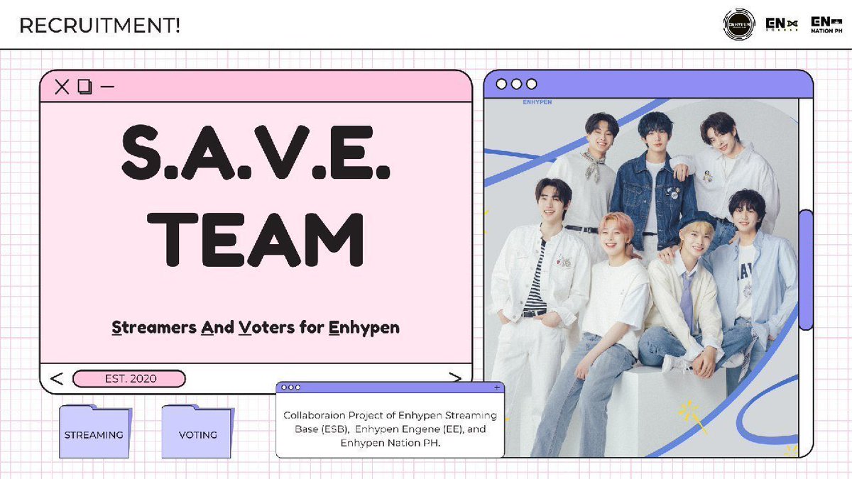 We are looking for hardworking ENGENEs who will work with the Global Streaming &amp; Voting Team this CB🤗

— Please fill out the form/s if you're interested in joining ⬇️

FORMS:  
Streaming- bit.ly/streamers4EN
Voting- bit.ly/voters4EN

#ENHYPEN <a href="/ENHYPEN_members/">ENHYPEN</a>