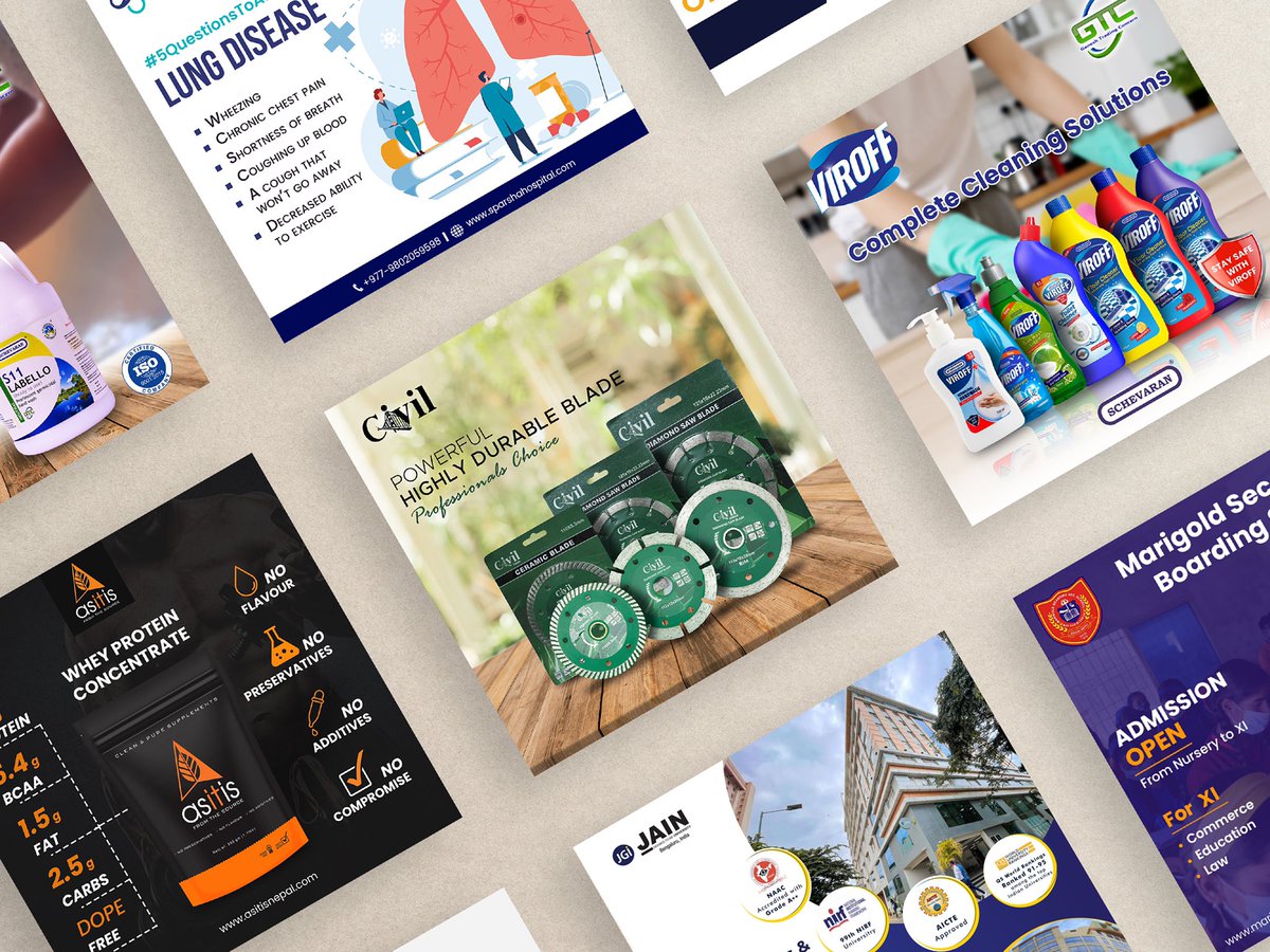 adsbeemedia's tweet photo. Real happiness arrives when your customers are satisfied. 
Here are some designs we made for our happy customers.
#ads_bee_media #adsbee #adsbeemedia #digitalmarketingagency #digitalmarketingservices #digitalNEPAL #digitalmarketingexpert #digital_marketing_in_nepal #graphicdesign https://t.co/S6cF2OVzbf