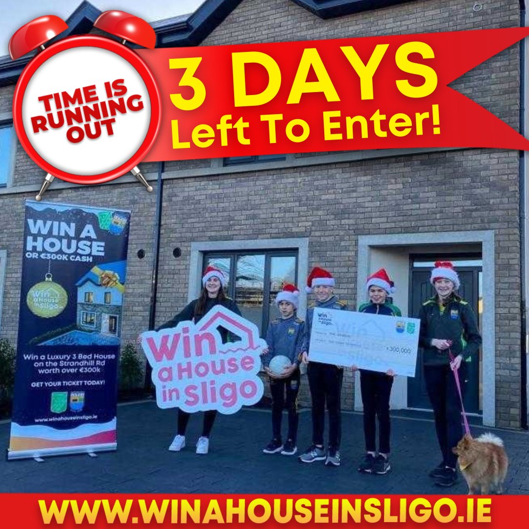 WinAHouseInSligo (@winahousesligo) on Twitter photo ๐ฅ ๐ฏ ๐๐๐ฌ๐ฆ ๐๐๐๐ง ๐ง๐ข ๐๐ก๐ง๐๐ฅ ๐ฅ
Don't leave it till the very last minute to enter our <a href="/currygaaclub/">Curry GAA Club</a> & <a href="/ShannonGaelsGAA/">Shannon Gaels GAA</a> #WinAHouseInSligo draw, get your ticket now ๐๐ผ winahouseinsligo.ie ๐ฅ ๐ฏ ๐๐๐ฌ๐ฆ ๐๐๐๐ง ๐ง๐ข ๐๐ก๐ง๐๐ฅ ๐ฅ
Don't leave it till the very last minute to enter our <a href="/currygaaclub/">Curry GAA Club</a> & <a href="/ShannonGaelsGAA/">Shannon Gaels GAA</a> #WinAHouseInSligo draw, get your ticket now ๐๐ผ winahouseinsligo.ie