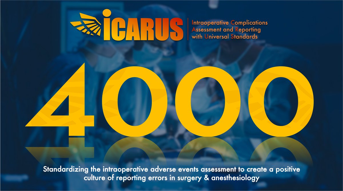 ICARUS_collab's tweet photo. 🙌Thanks to the 4️⃣0️⃣0️⃣0️⃣ #ICARUS ambassadors and responders who took the @ICARUS_collab Global Assessment Survey 

👩‍⚕️👨‍⚕️ Surgeons and Anesthesiologist from 3700 Surgical Centers in 135 Countries all over the 🌍

🚨Join the @ICARUS_collab 

👉https://t.co/dkE4NwMvUY https://t.co/W47IhSHvCZ