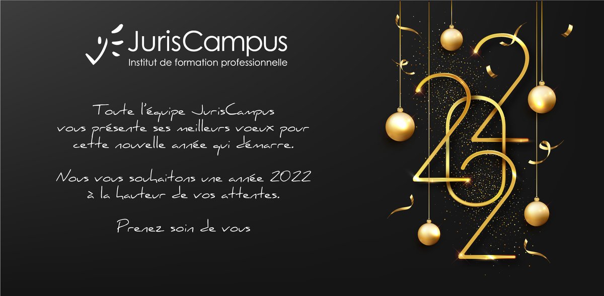 JurisCampus (@juriscampus) on Twitter photo Toute l'équipe JurisCampus vous présente ses meilleurs vœux pour cette nouvelle année qui démarre.
Nous vous souhaitons une année 2022 à la hauteur de vos attentes.
Prenez soin de vous. Toute l'équipe JurisCampus vous présente ses meilleurs vœux pour cette nouvelle année qui démarre.
Nous vous souhaitons une année 2022 à la hauteur de vos attentes.
Prenez soin de vous.
