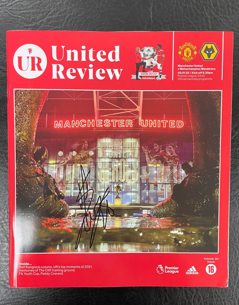 CureLeukaemia's tweet photo. If the boot auction will prove to be too expensive for you, fear not! We also have a SIGNED Man Utd match day programme from @JoaoMoutinho that will be available for raffle!

Tickets cost just £5.00 and will be drawn on Monday!

Enter now at https://t.co/0ZbWHCGxaj

#WWFC #Wolves https://t.co/241He1VamT