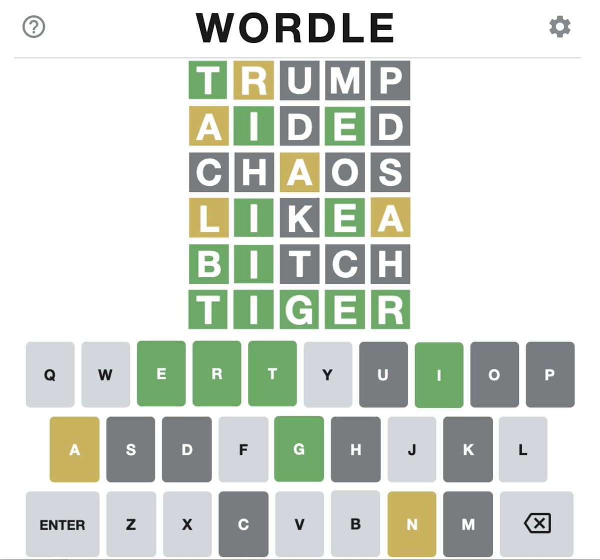 TriumphICDHQ's tweet photo. Got yesterday's Wordle right just under the wire. #FunEscape https://t.co/58ECVz9nzv