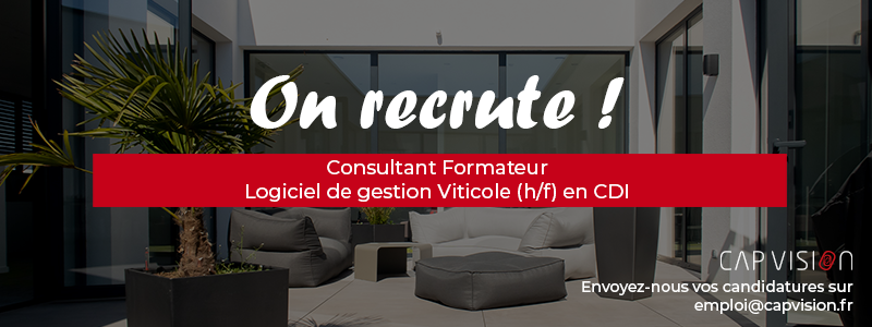 CapVisionErp's tweet photo. 👋Vous travaillez dans l’ADV ou dans l'informatique de gestion ? Vous êtes intéressés par l’univers du vin ? 

On recrute un Consultant Formateur Logiciel de gestion Viticole (h/f) en CDI. 
👉Plus d'infos : https://t.co/iNV2LJrYUw

CAP ou pas CAP de nous rejoindre ?

#jobopening https://t.co/ZCOk75Ejxs