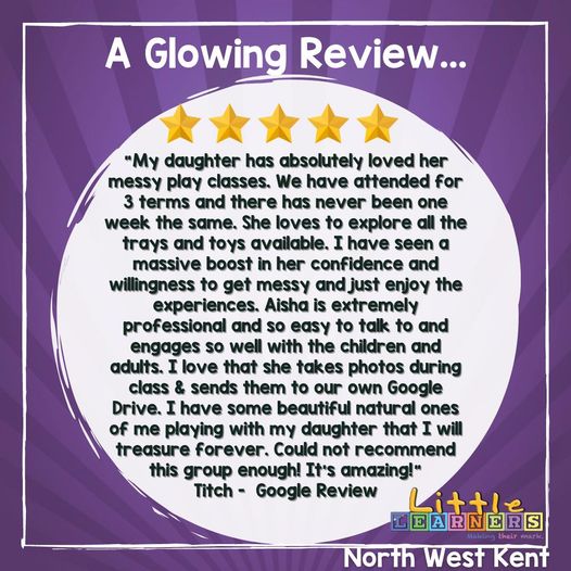 LittleLearnerUK's tweet image. 🌟🌟🌟🌟🌟
When a review makes you all watery eyed…🥺💜 Well done @LLNWKent #reviews #smallbusiness #thankful #franchisee #messyplay