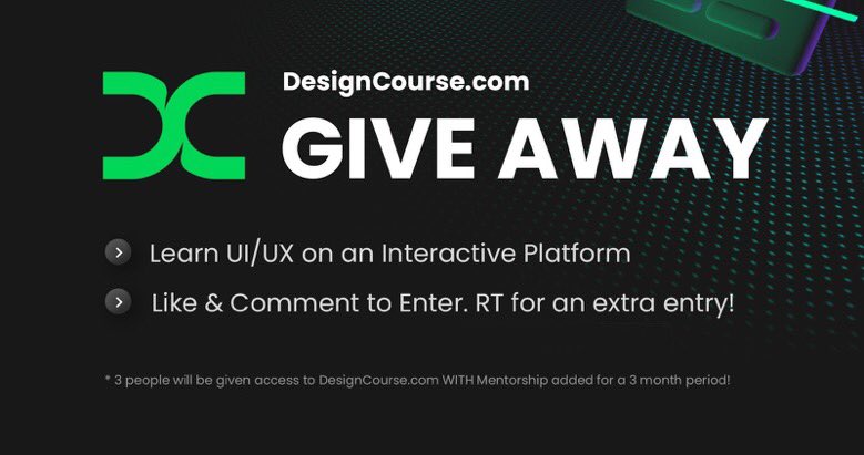UX/UI COURSE GIVEAWAY🎉

I’m giving away 3 copies of Gary Simon’s (<a href="/designcoursecom/">Gary Simon</a>) new UX/UI interactive course😆

You’ll have complete access to the course forever, with mentorship for 3 months!!

to enter: like, comment
extra boost: RT

Good luck!!🔥