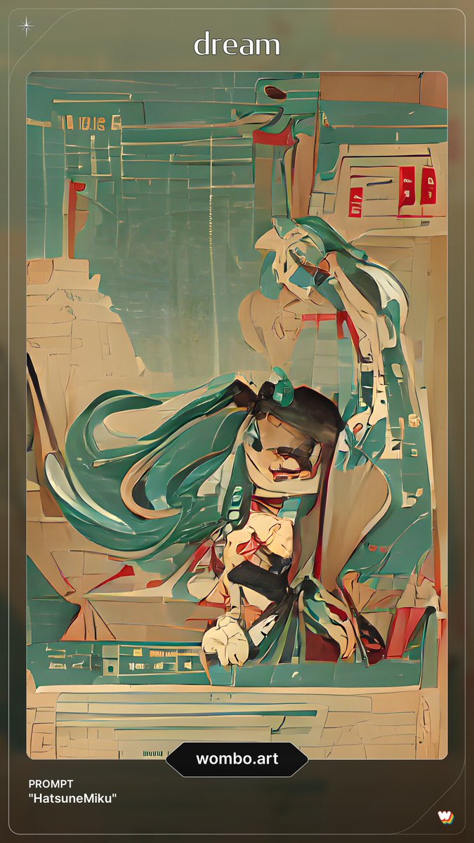 Aiでお絵かきできるアプリで初音ミクさんを描いてもらったら 概念 ができあがる 世界観は 最高 バカくそかっこいい のでやってみて Togetter
