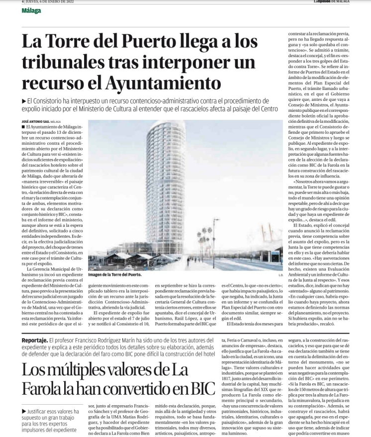 FJavier_Salas's tweet photo. El Gobierno de España defiende el patrimonio de los malagueños y las malagueñas. El Ayuntamiento del PP no sé qué intereses defiende #Quemeloexpliquen

@diariosur @malagahoy_es 
Los múltiples valores de La Farola la han convertido en BIC https://t.co/Y58ay1v1PZ  @opiniondemalaga https://t.co/1S5De5iElf